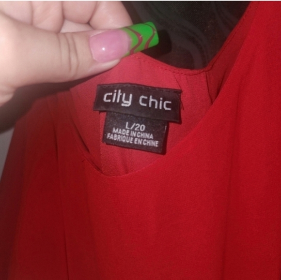 City chic red Felicity limited edition romper tie waist size 20 - Picture 4 of 5